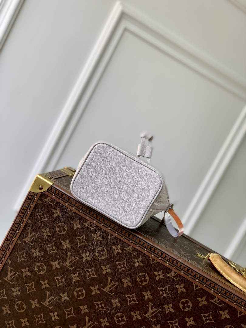 Louis Vuitton Nano Noé Bag M14224 Gray White Leather