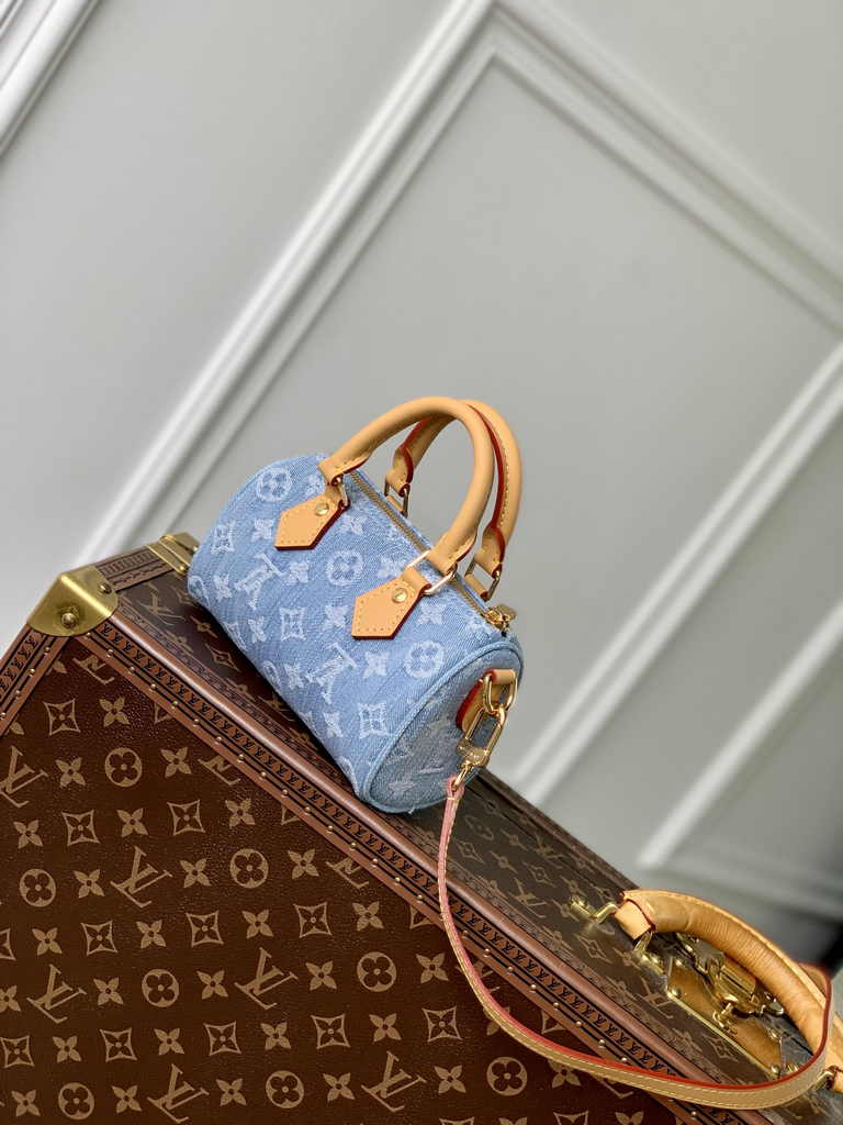 Louis Vuitton Nano Speedy Bag M11212 Sky Blue Monogram denim