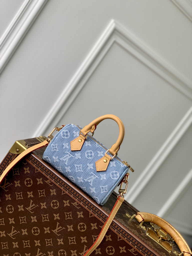 Louis Vuitton Nano Speedy Bag M11212 Sky Blue Monogram denim
