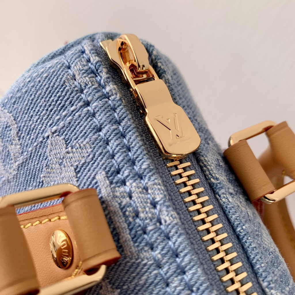 Louis Vuitton Nano Speedy Bag M11212 Sky Blue Monogram denim