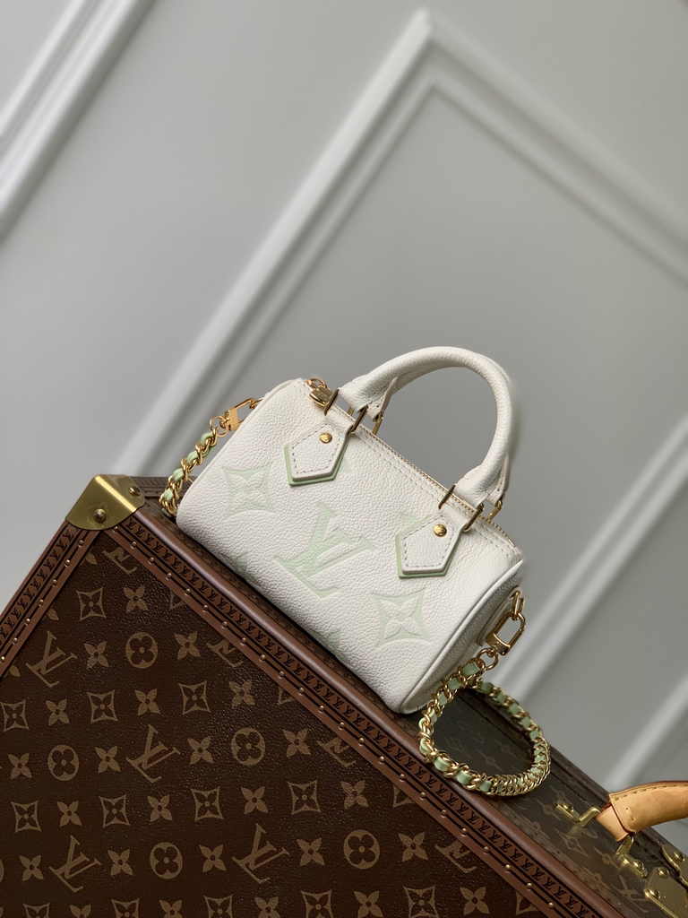 Louis Vuitton Nano Speedy Bag M24169 White Green
