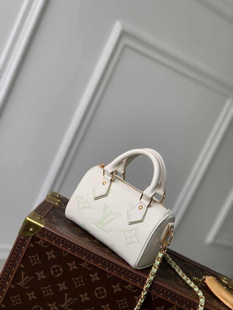 Louis Vuitton Nano Speedy Bag M24169 White Green