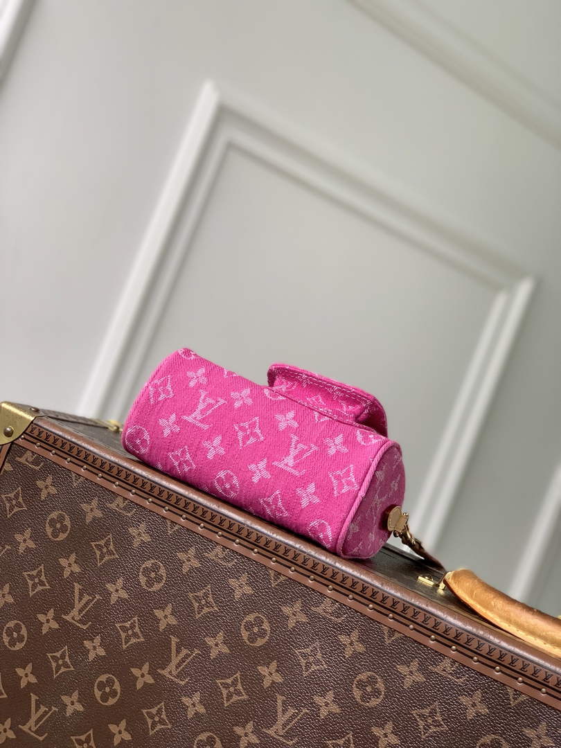 Louis Vuitton Nano Speedy Bag M27603 Fuchsia Denim