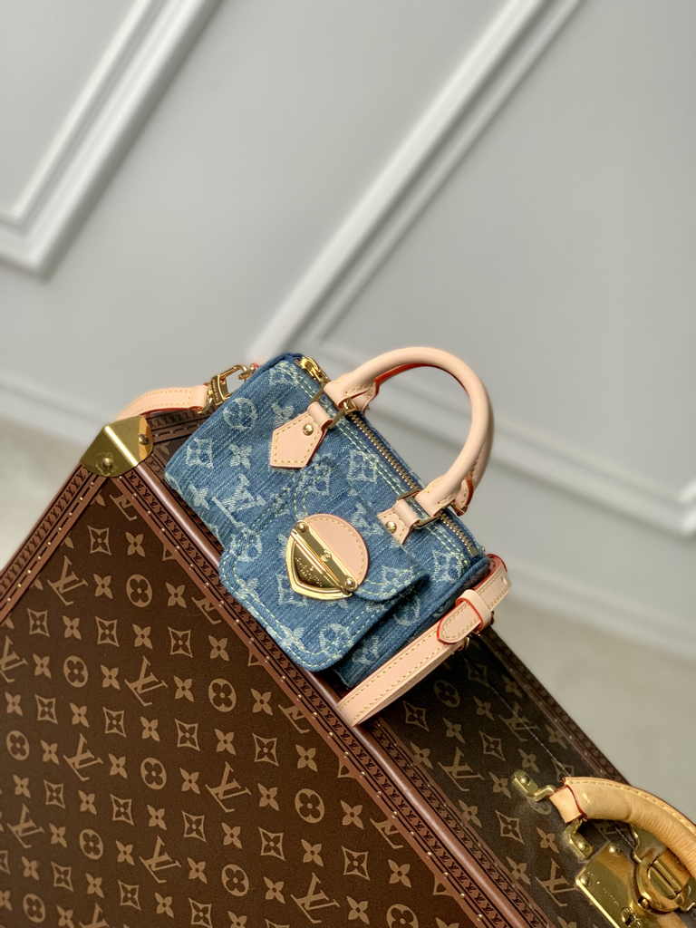 Louis Vuitton Nano Speedy Bag M82950 Denim Blue