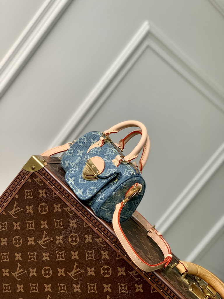 Louis Vuitton Nano Speedy Bag M82950 Denim Blue