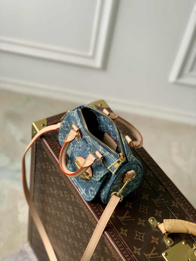 Louis Vuitton Nano Speedy Bag M82950 Denim Blue