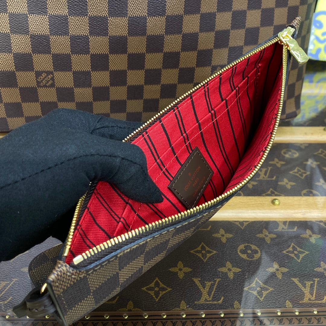 Louis Vuitton Neverfull GM Bag N41357 Damier Ebene Canvas Red