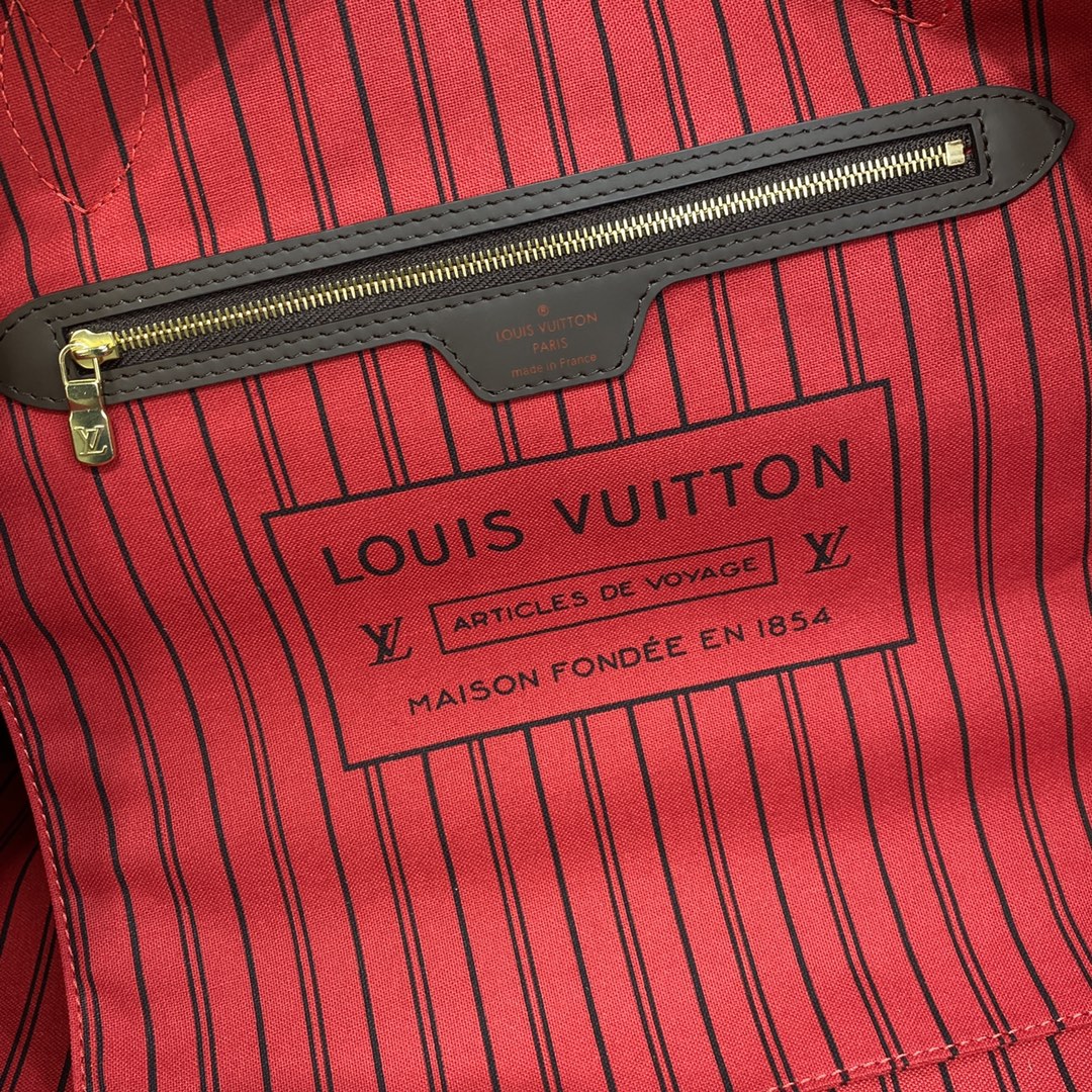 Louis Vuitton Neverfull GM Bag N41357 Damier Ebene Canvas Red