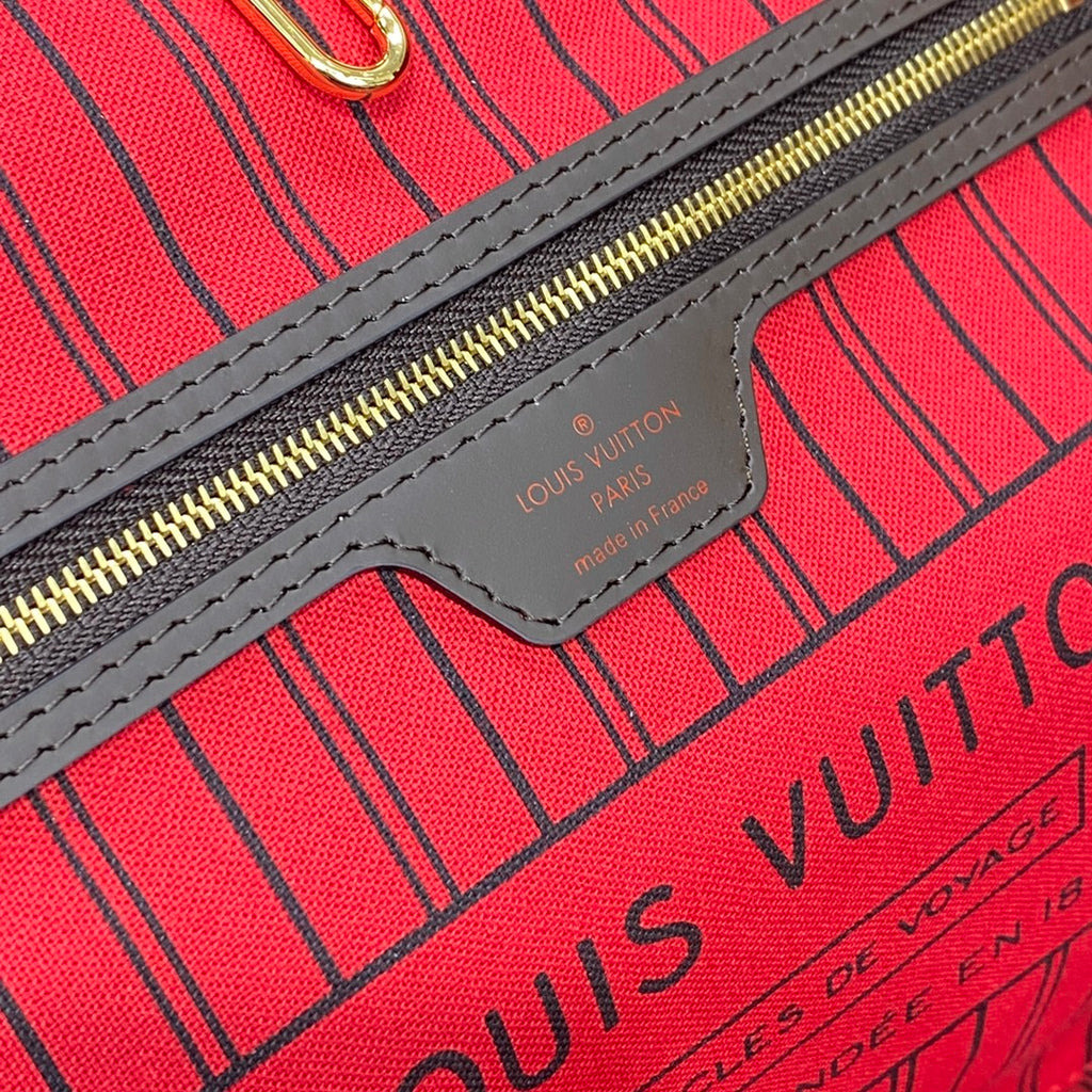 Louis Vuitton Neverfull GM Bag N41357 Damier Ebene Canvas Red