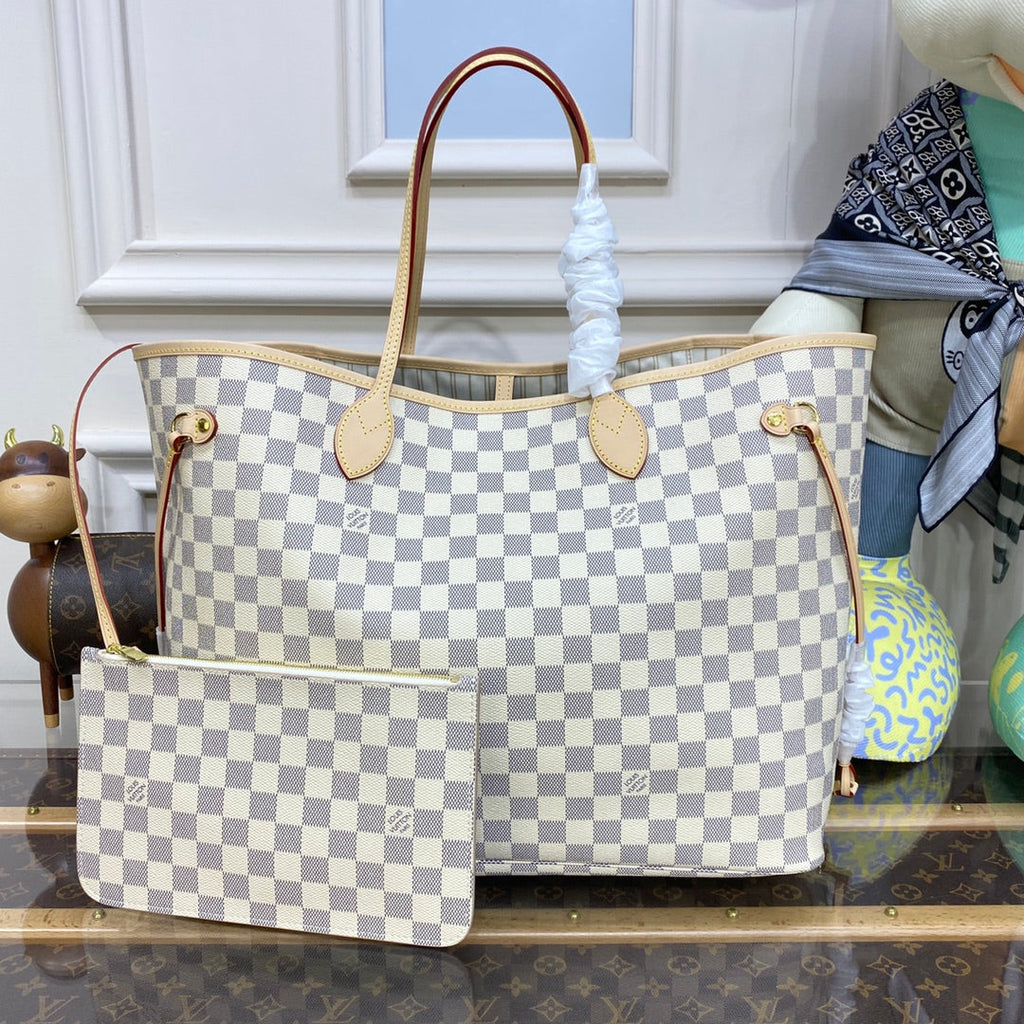 Louis Vuitton Neverfull GM Bag N41360 Damier Azur Canvas Beige