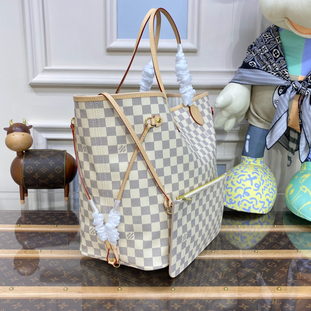 Louis Vuitton Neverfull GM Bag N41360 Damier Azur Canvas Beige