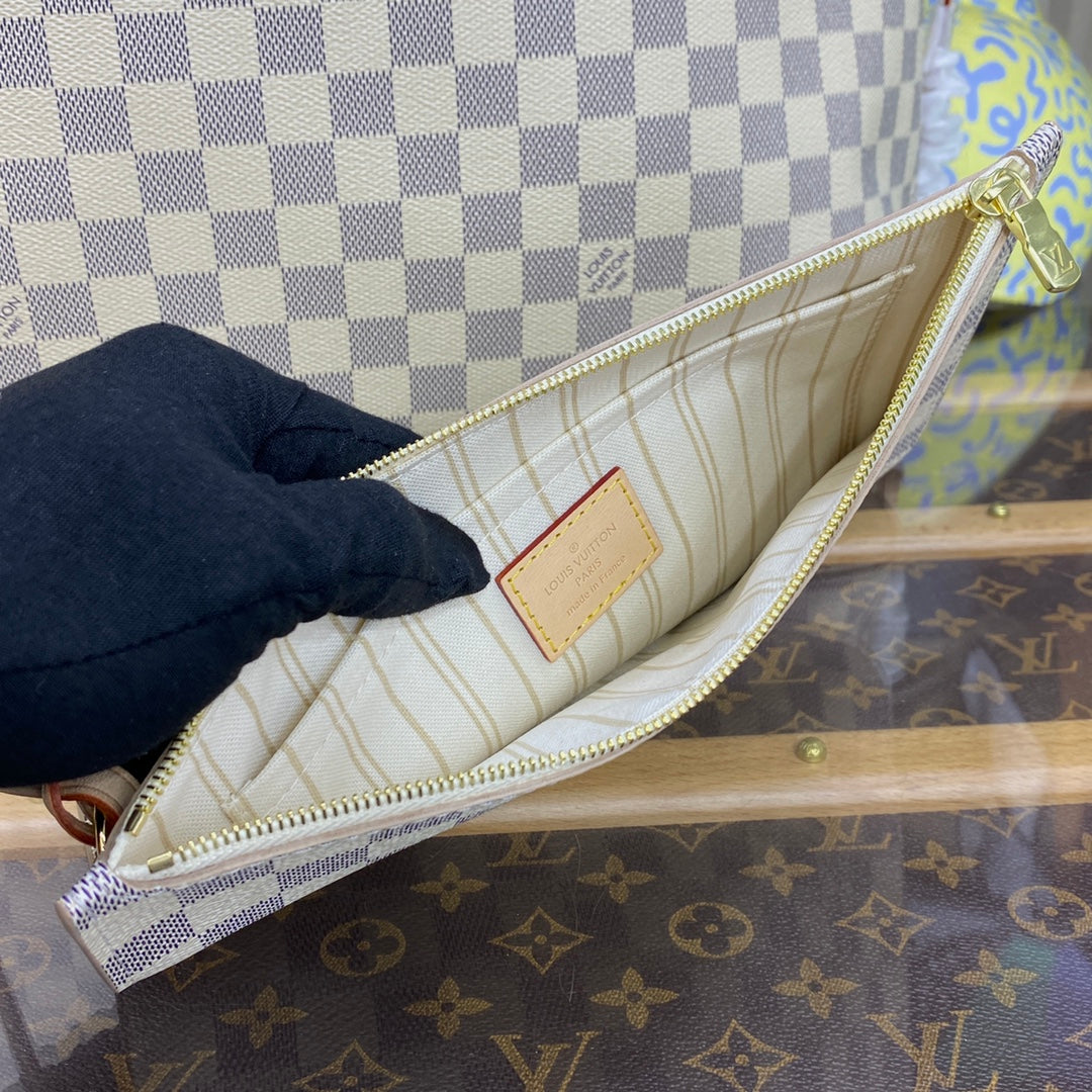 Louis Vuitton Neverfull GM Bag N41360 Damier Azur Canvas Beige