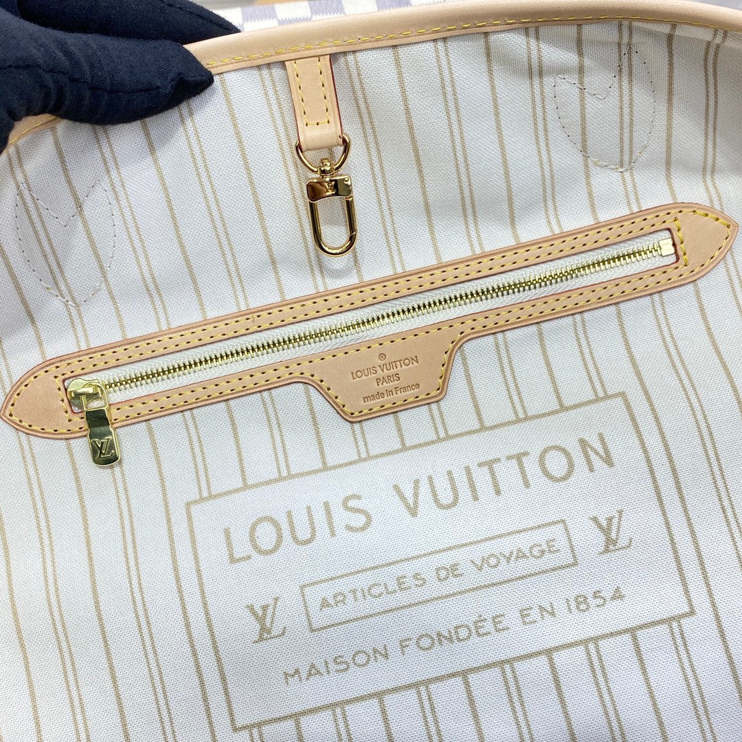 Louis Vuitton Neverfull GM Bag N41360 Damier Azur Canvas Beige