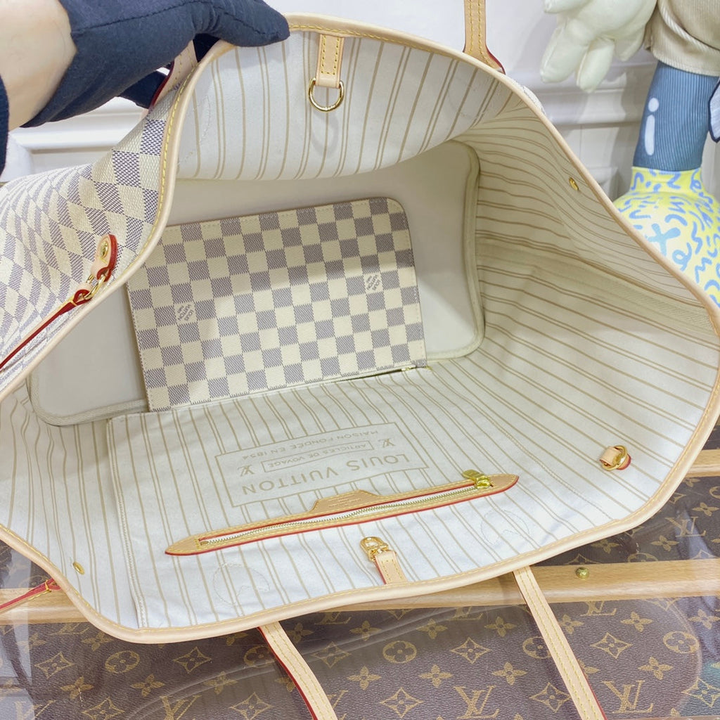 Louis Vuitton Neverfull GM Bag N41360 Damier Azur Canvas Beige
