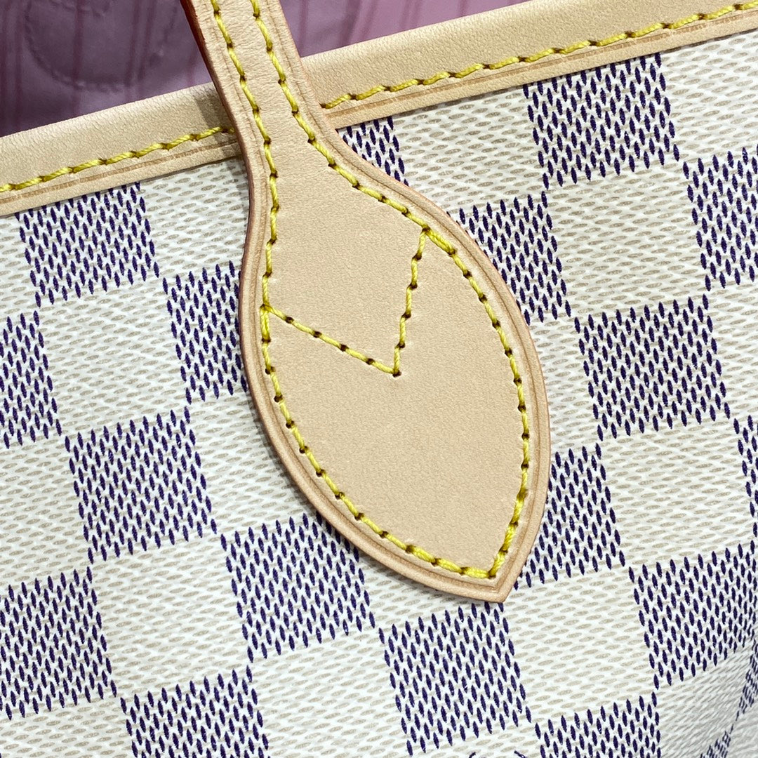Louis Vuitton Neverfull GM Bag N41604 Damier Azur Canvas Pink