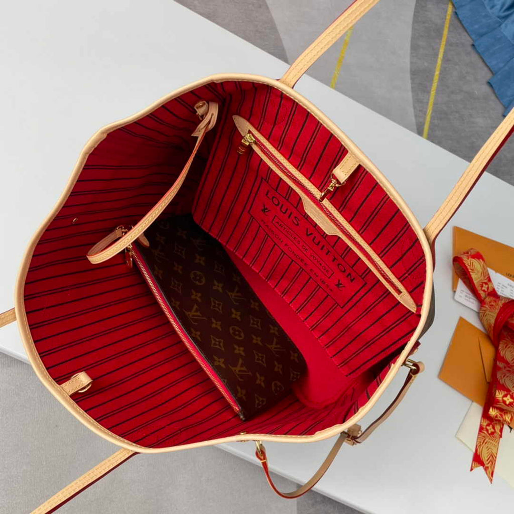 Louis Vuitton Neverfull MM Tote Bag M41177 Monogram Canvas Cherry