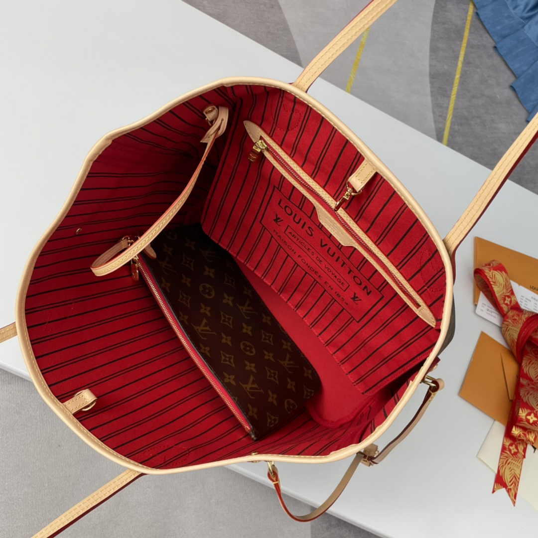 Louis Vuitton Neverfull MM Tote Bag M41177 Monogram Canvas Cherry