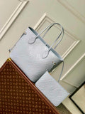 Louis Vuitton Neverfull MM Bag M46482 Blue Leather