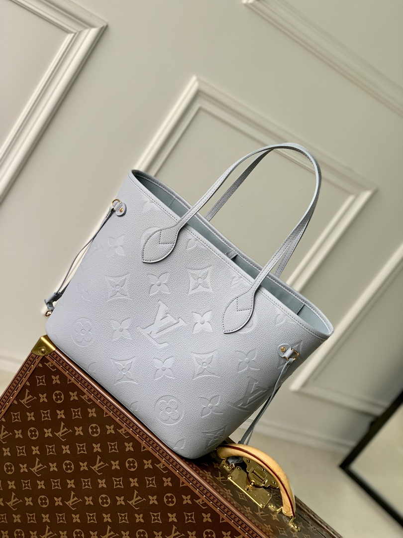 Louis Vuitton Neverfull MM Bag M46482 Blue Leather