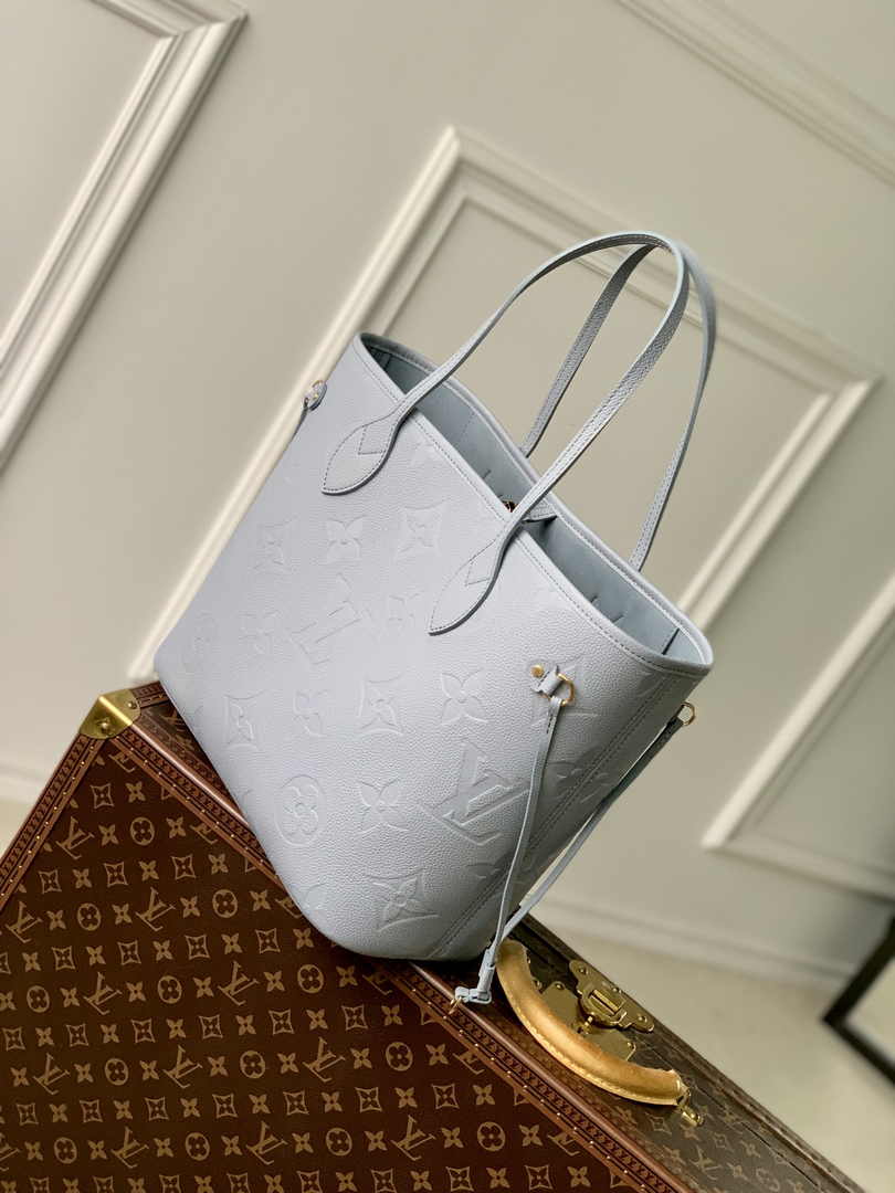 Louis Vuitton Neverfull MM Bag M46482 Blue Leather