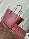 Louis Vuitton Neverfull MM Bag M46599 Wine Red Leather