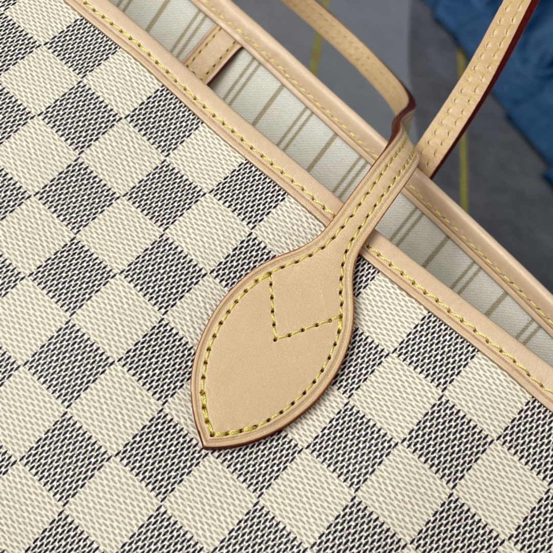 Louis Vuitton Neverfull MM Bag N41361 Damier Azur Canvas Beige