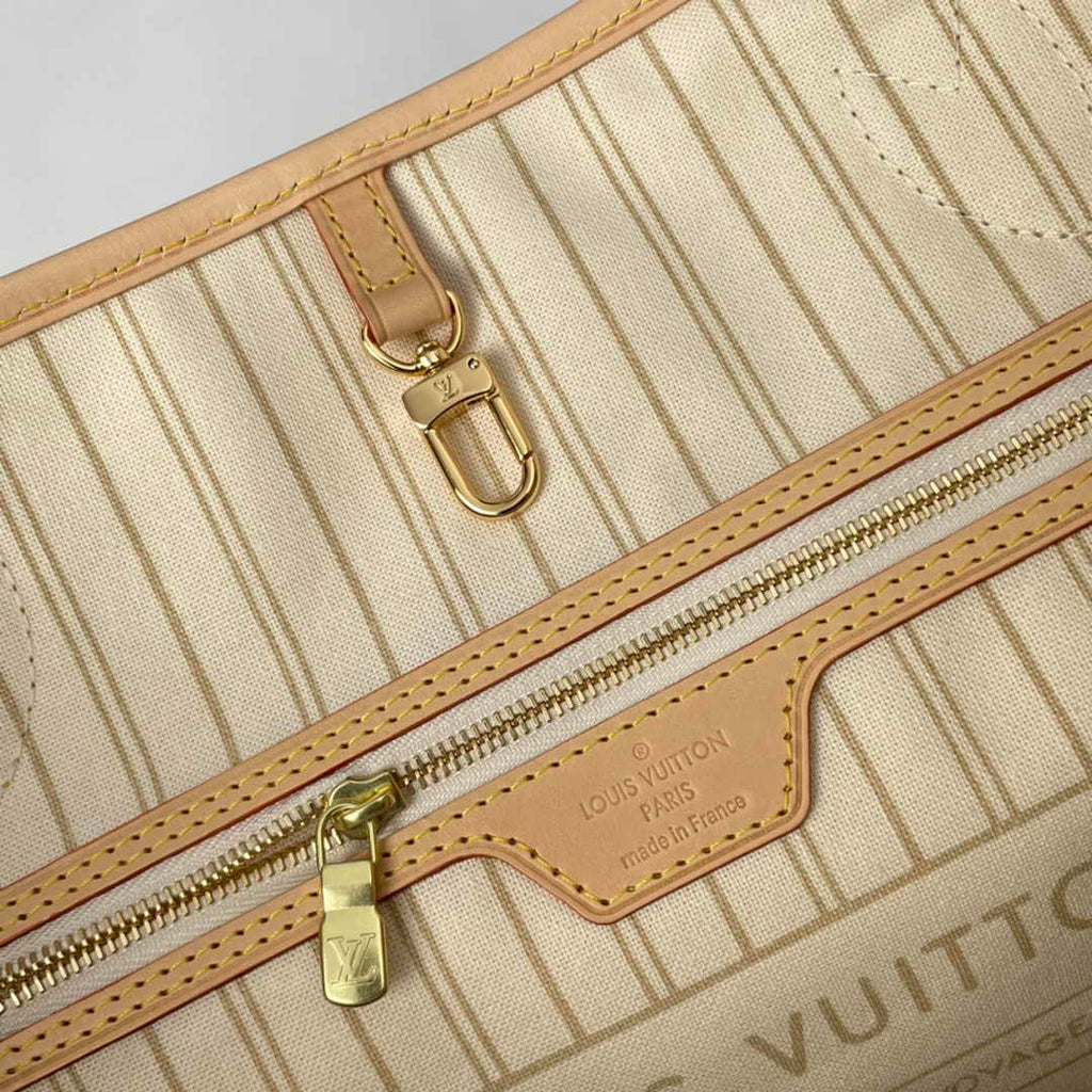 Louis Vuitton Neverfull MM Bag N41361 Damier Azur Canvas Beige