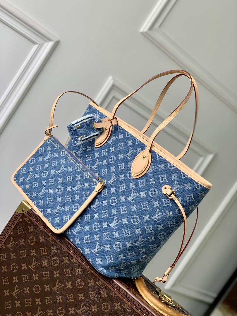 Louis Vuitton Neverfull MM Bag M13192 Denim Blue
