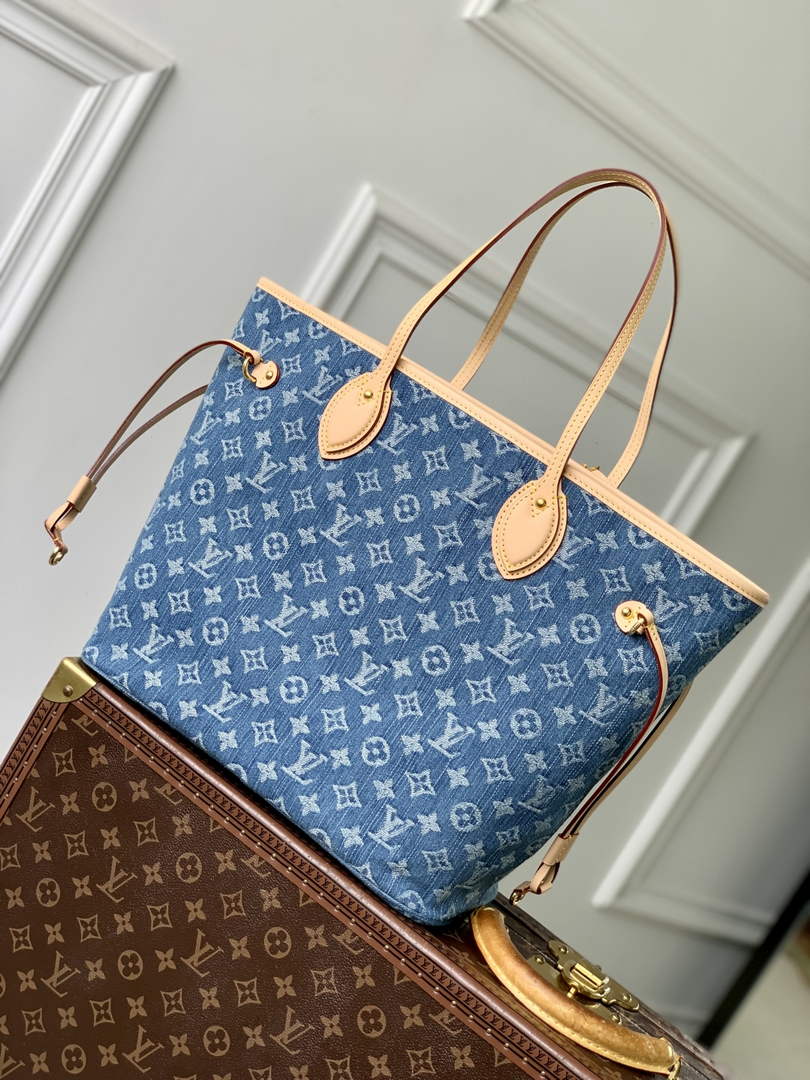 Louis Vuitton Neverfull MM Bag M13192 Denim Blue