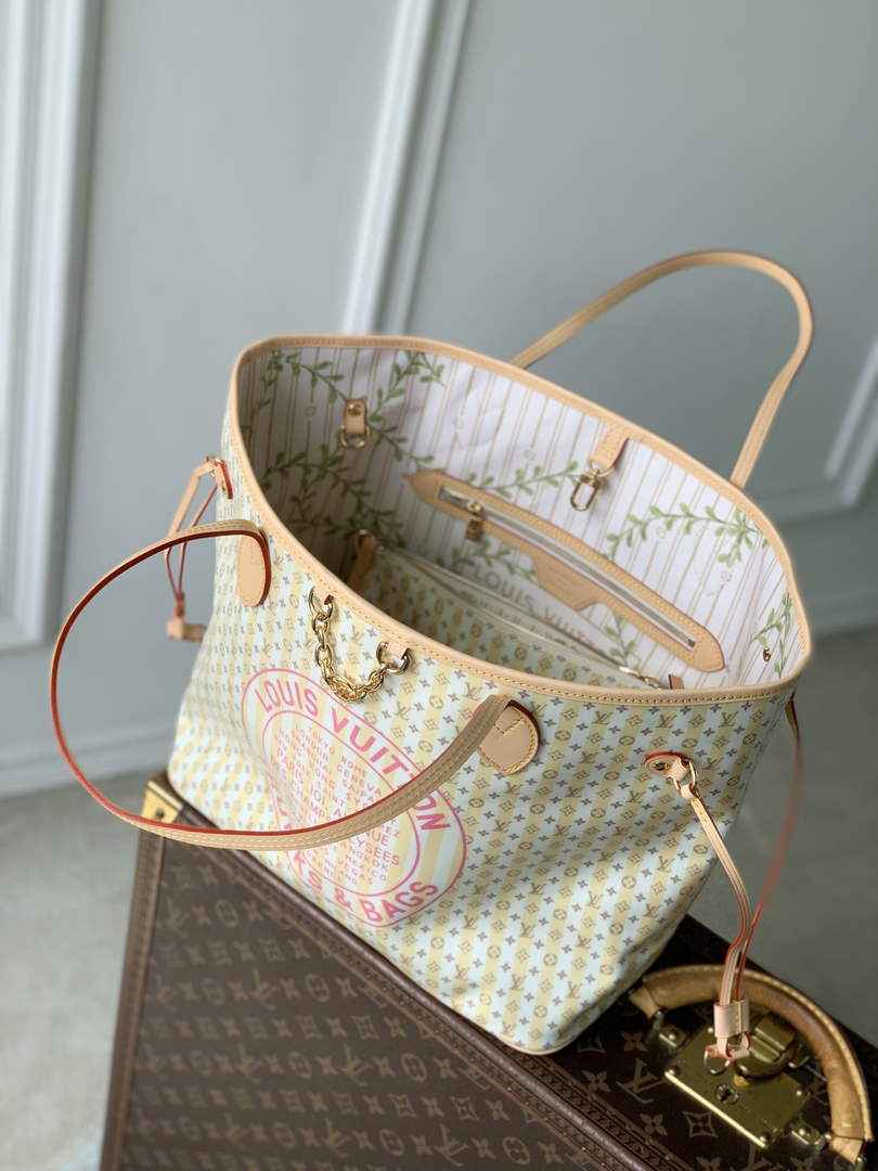 Louis Vuitton Neverfull MM Bag, M28457 Banana Coated Canvas