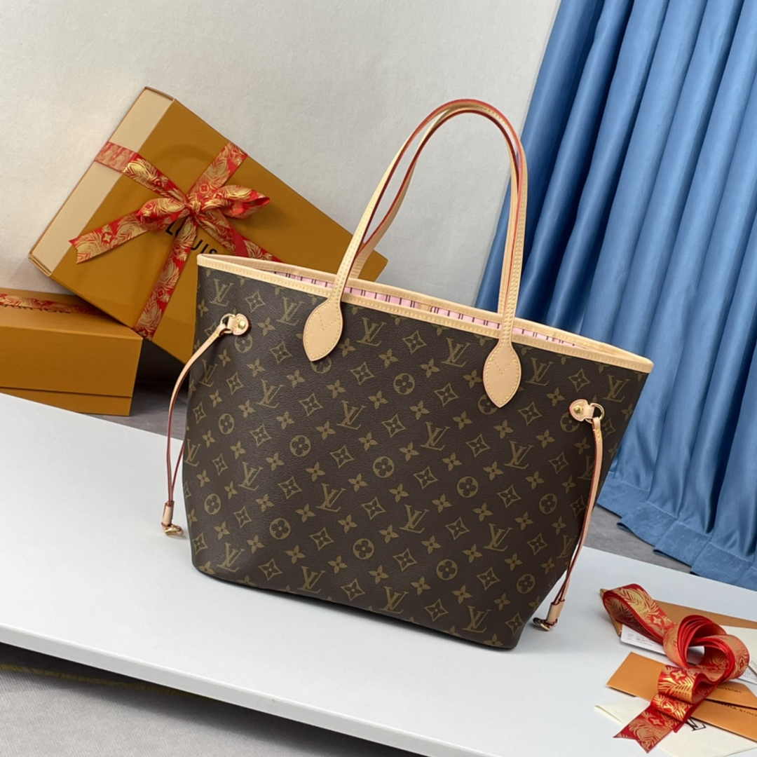 Louis Vuitton Neverfull MM Bag M50366 Monogram Canvas Pink