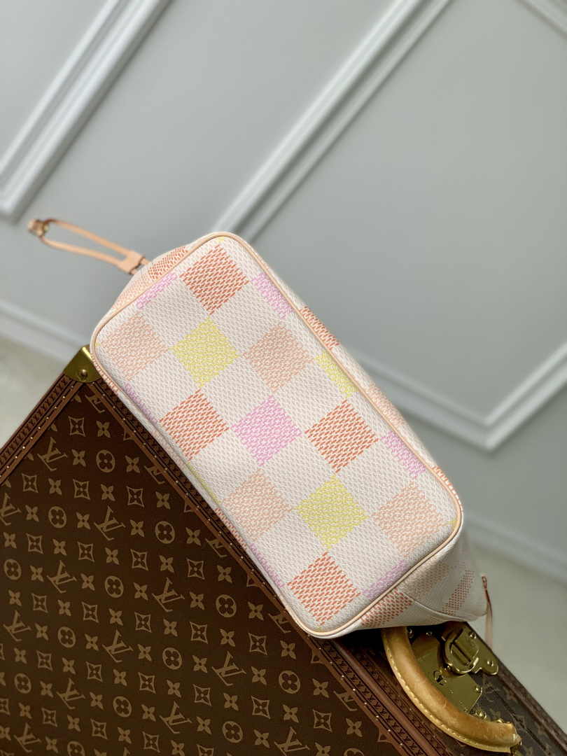 Louis Vuitton Neverfull MM Bag N40668 Peach Damier canvas