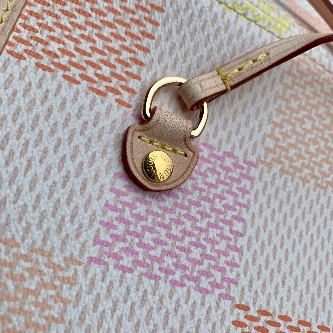 Louis Vuitton Neverfull MM Bag N40668 Peach Damier canvas