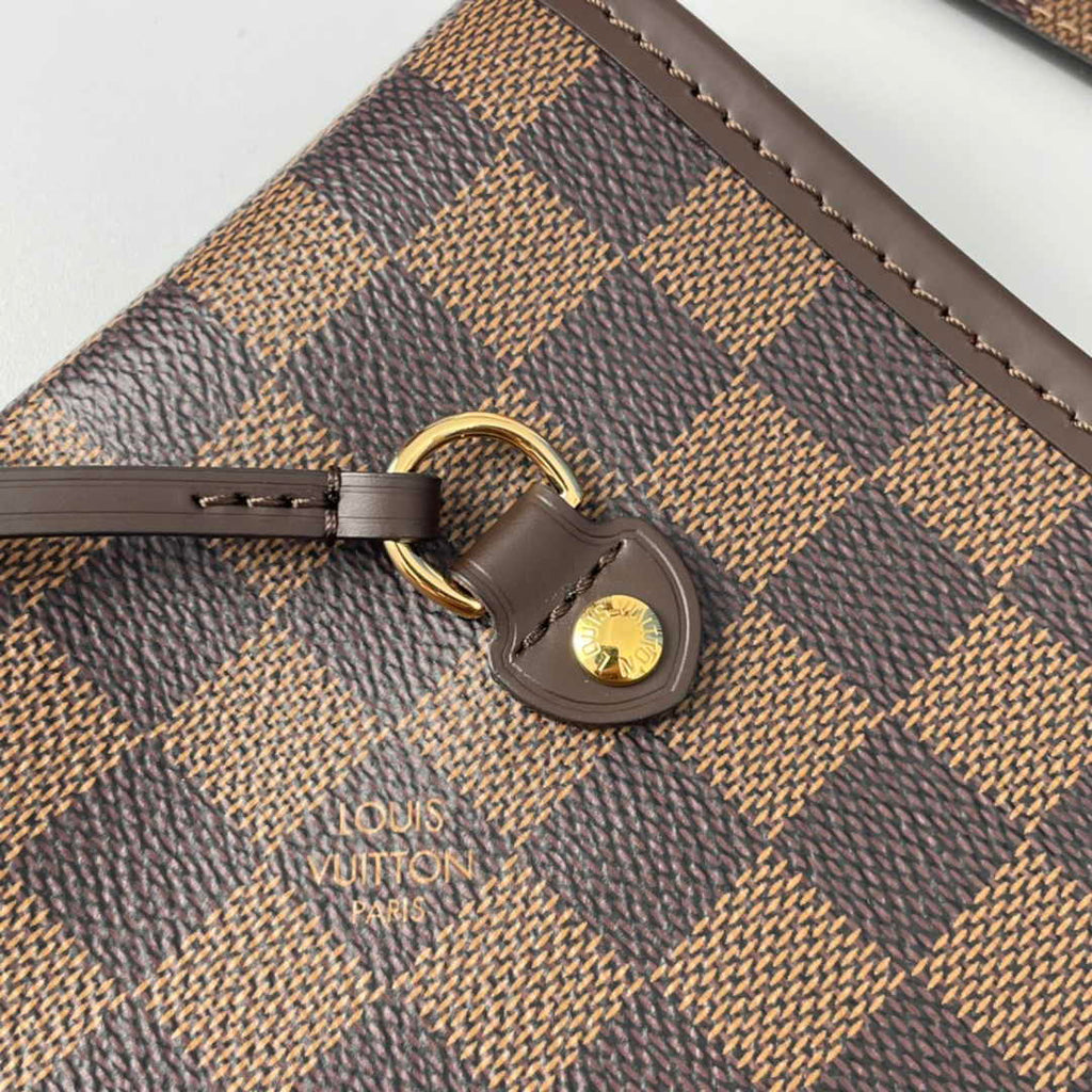 Louis Vuitton Neverfull MM Bag N41358 Damier Ebene Canvas Cherry