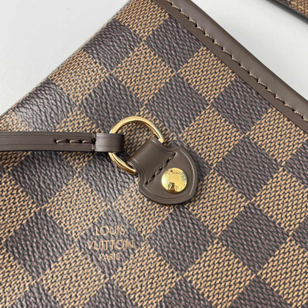 Louis Vuitton Neverfull MM Bag N41358 Damier Ebene Canvas Cherry