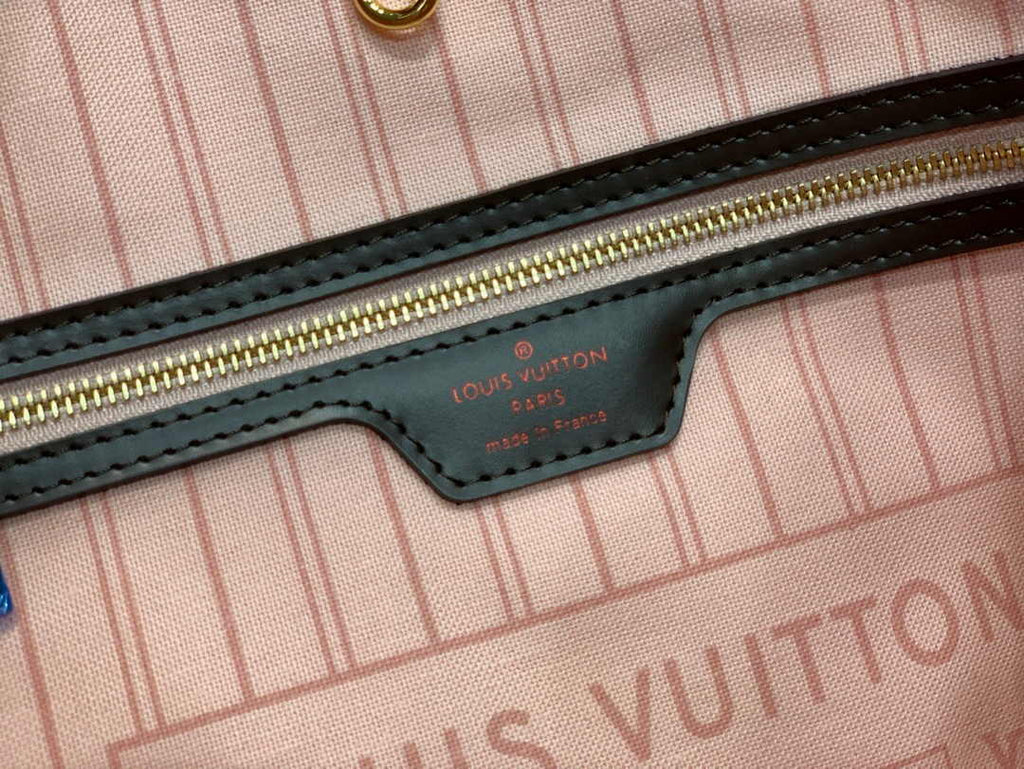 Louis Vuitton Neverfull MM Bag N41603 Damier Ebene Canvas Pink
