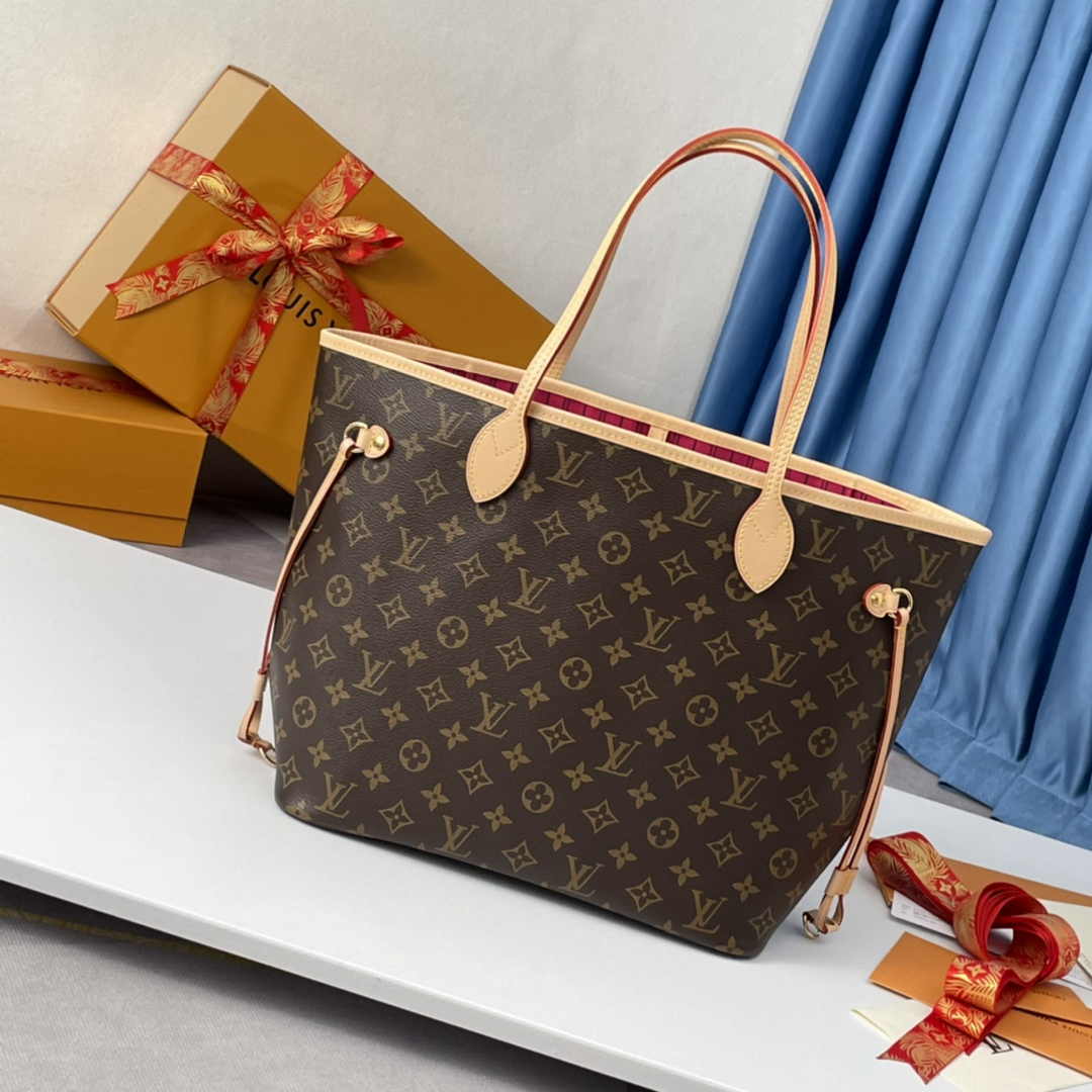 Louis Vuitton Neverfull MM Bag M41178 Monogram Canvas Peony