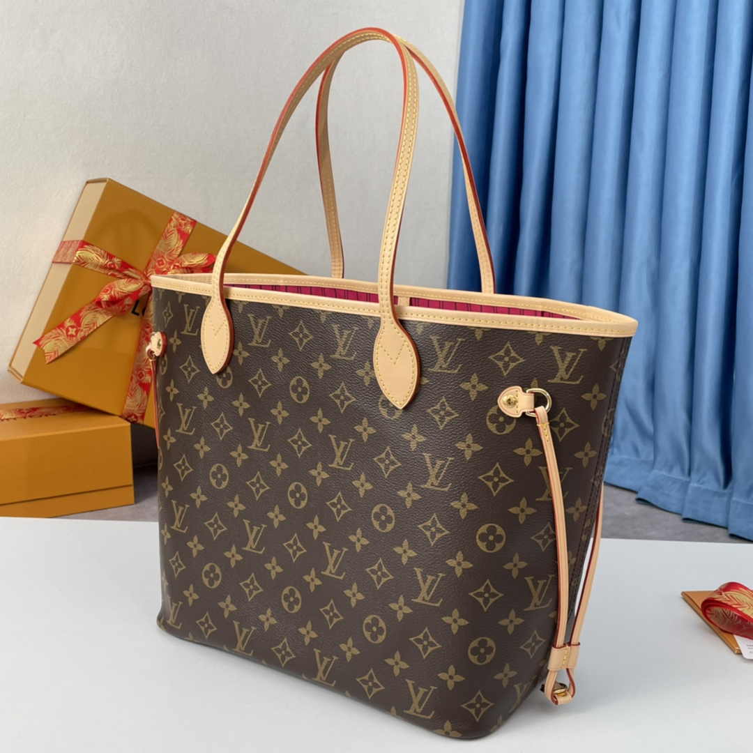 Louis Vuitton Neverfull MM Bag M41178 Monogram Canvas Peony