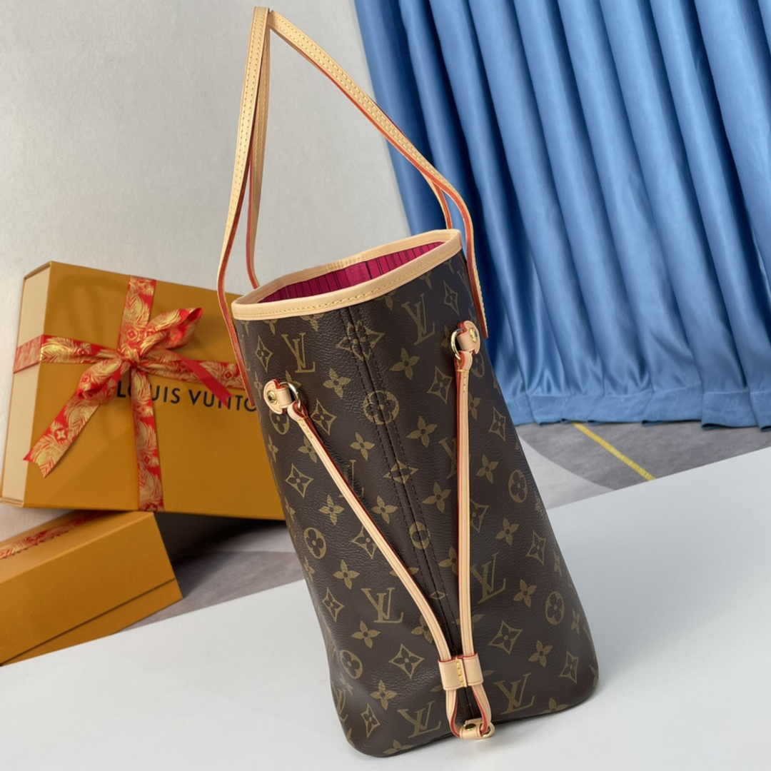 Louis Vuitton Neverfull MM Bag M41178 Monogram Canvas Peony