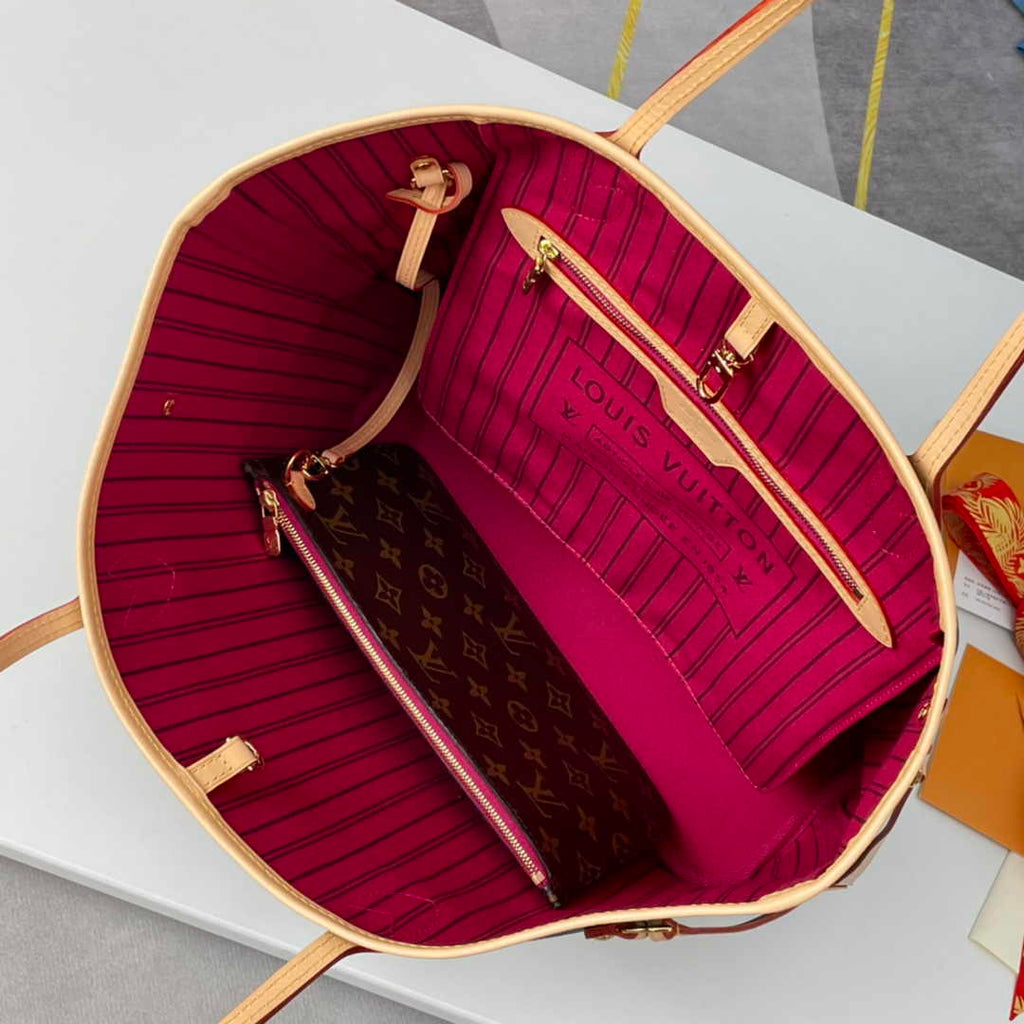 Louis Vuitton Neverfull MM Bag M41178 Monogram Canvas Peony