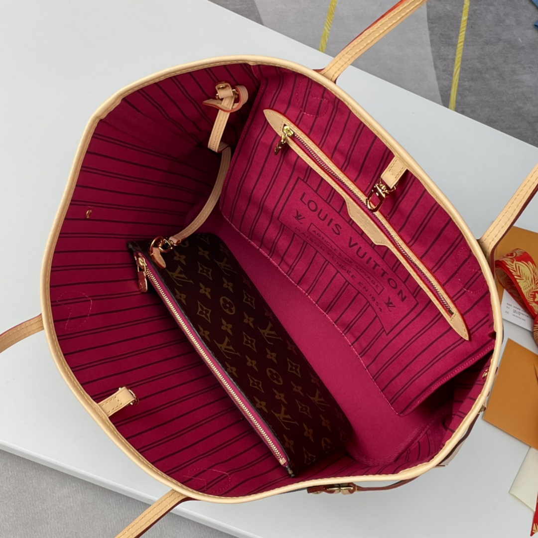 Louis Vuitton Neverfull MM Bag M41178 Monogram Canvas Peony