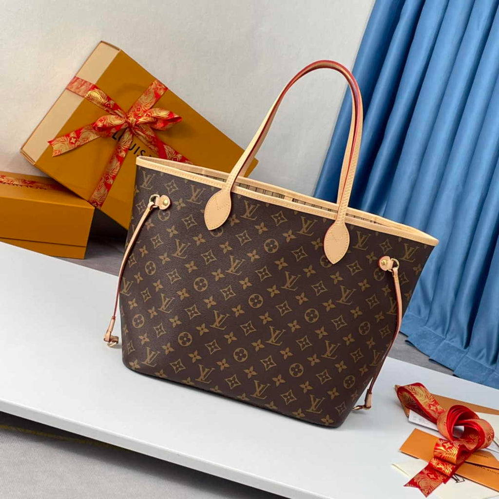 Louis Vuitton Neverfull MM Tote Bag M40995 Monogram Canvas Beige