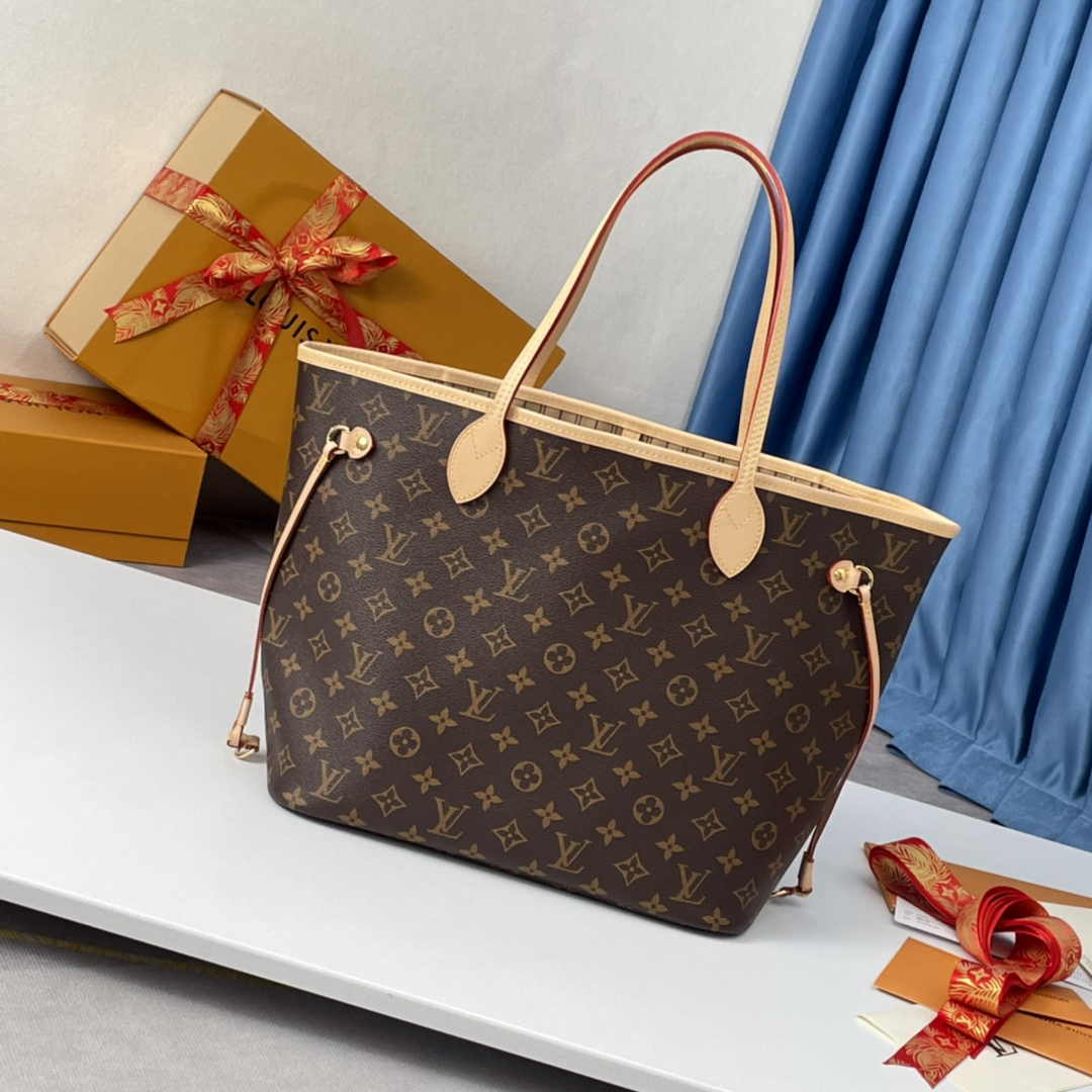 Louis Vuitton Neverfull MM Tote Bag M40995 Monogram Canvas Beige