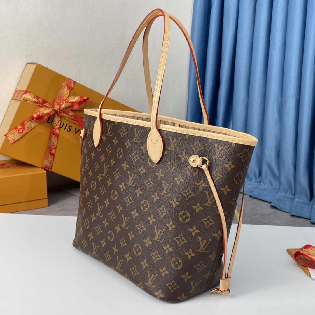 Louis Vuitton Neverfull MM Tote Bag M40995 Monogram Canvas Beige