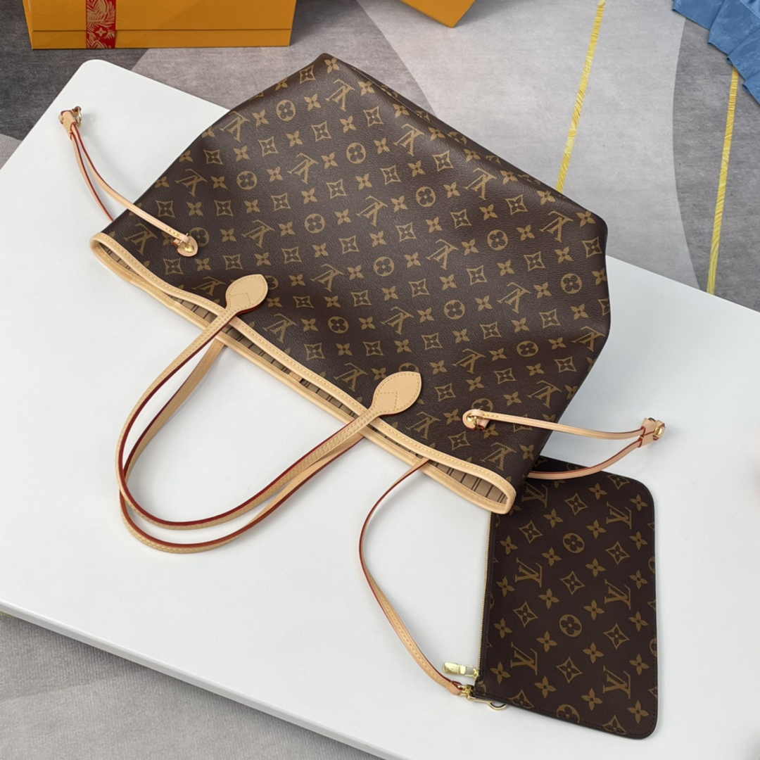 Louis Vuitton Neverfull MM Tote Bag M40995 Monogram Canvas Beige