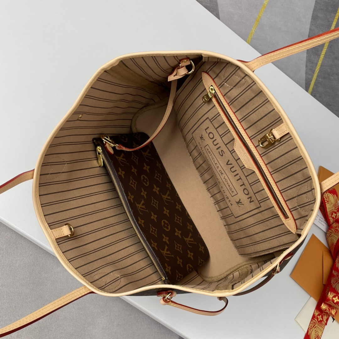 Louis Vuitton Neverfull MM Tote Bag M40995 Monogram Canvas Beige