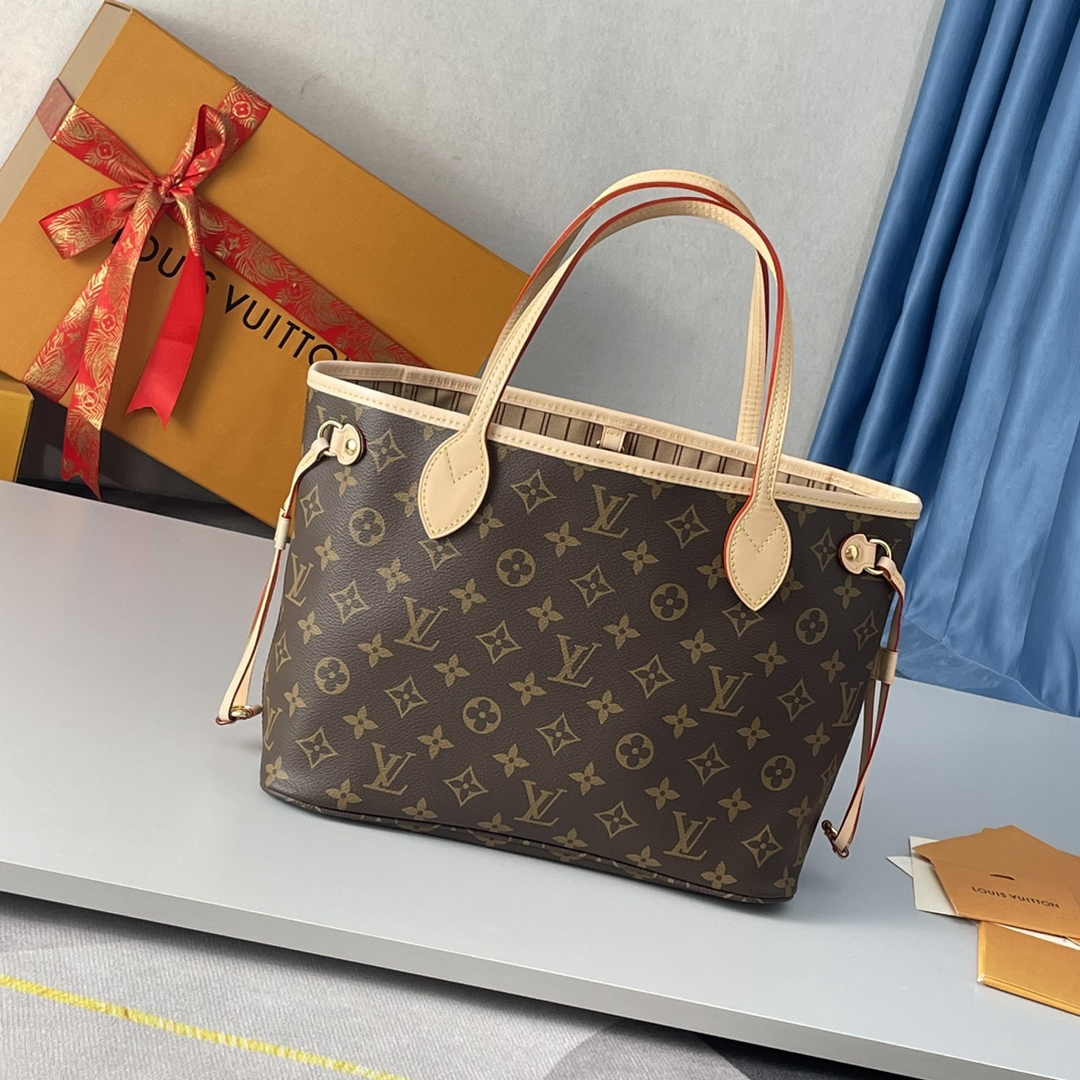 Louis Vuitton Neverfull PM Bag M41000 Monogram Canvas Beige