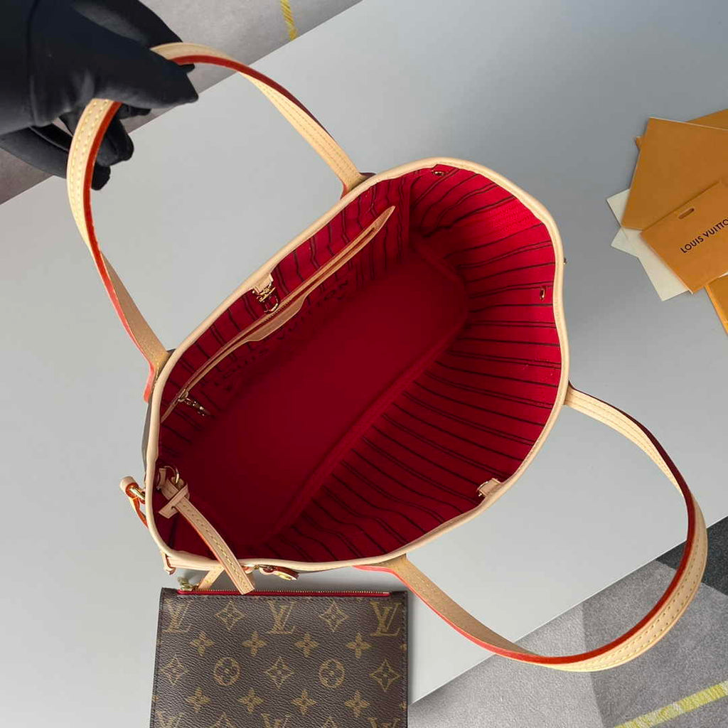 Louis Vuitton Neverfull PM Bag M41001 Monogram Canvas Red