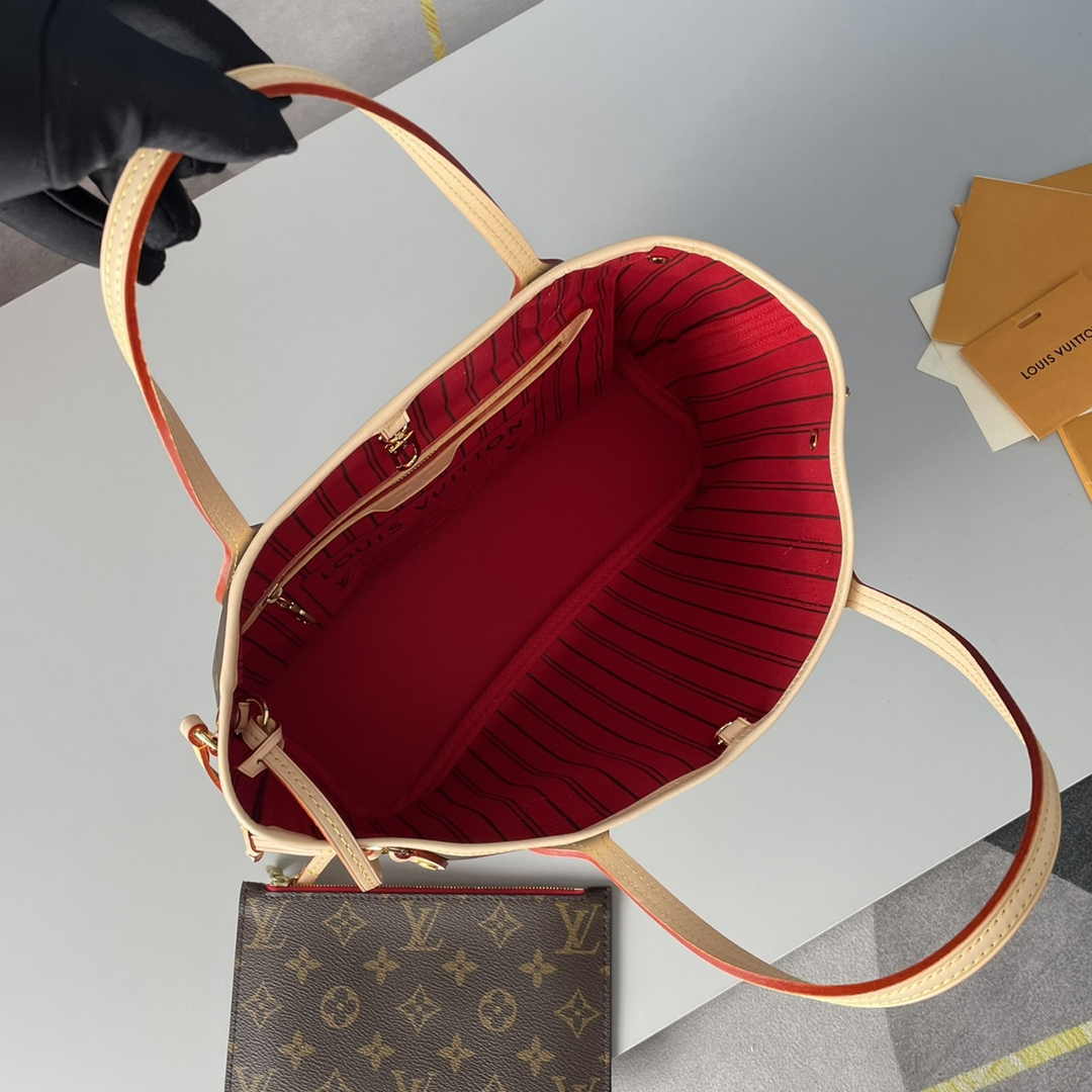 Louis Vuitton Neverfull PM Bag M41001 Monogram Canvas Red