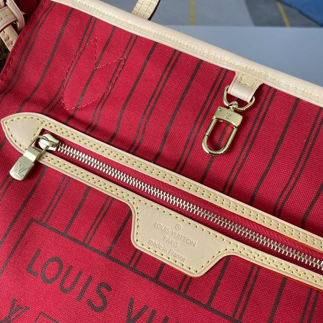 Louis Vuitton Neverfull PM Bag M41001 Monogram Canvas Red